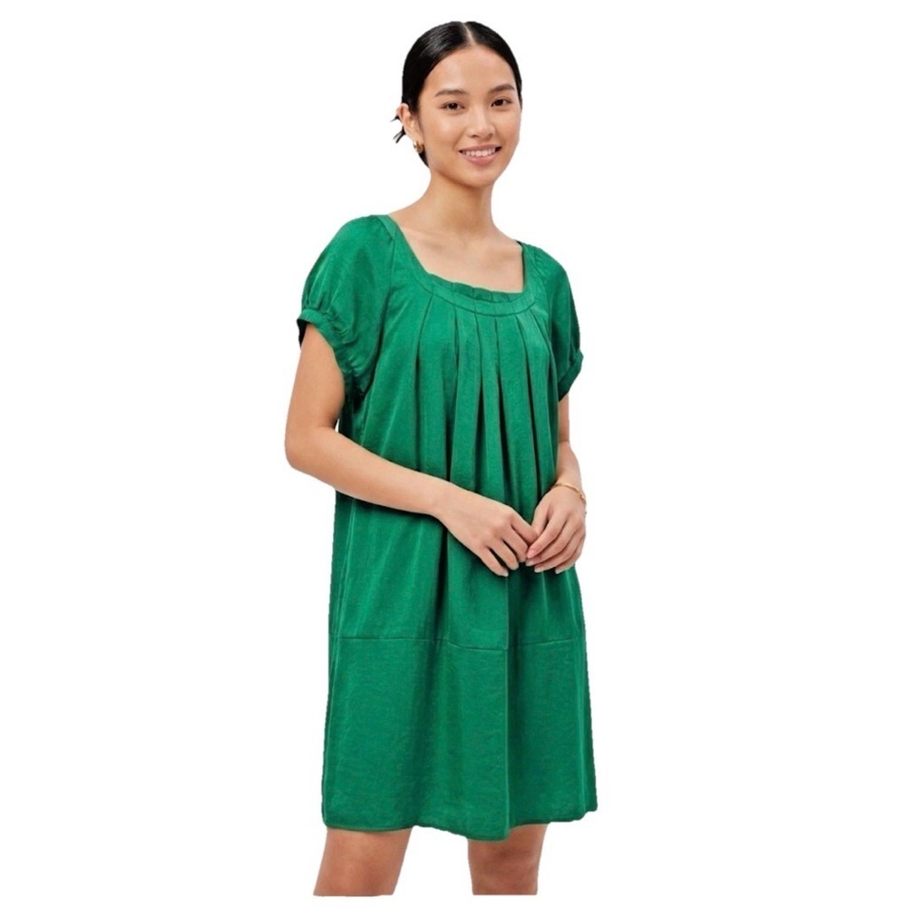 Zara Woman Green Shift Dress Short Sleeve